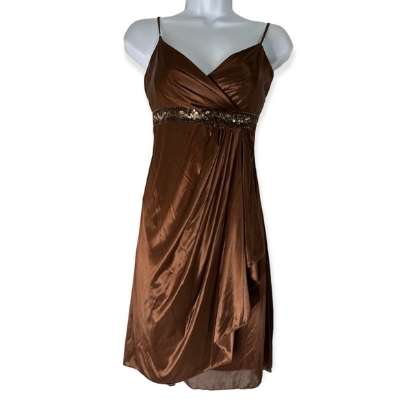 Jodikristopher Bronze Beaded Waistline Mini Dress! - Picture 1 of 5